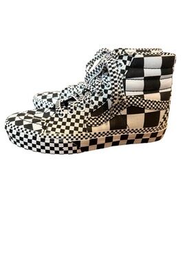 Like New Vans Sk8-Hi All Over Checkerboard Black and White Sneakers Shoes